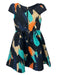 Moulinette Soeurs Size OP Black Green Orange Polyester Abstract U Neck Dress Black Green Orange / OP