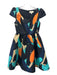 Moulinette Soeurs Size OP Black Green Orange Polyester Abstract U Neck Dress Black Green Orange / OP