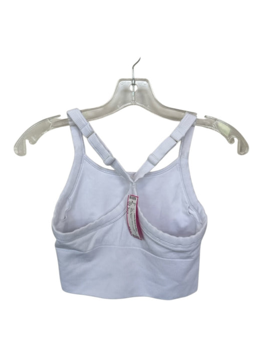 Alo Size Est S White Built in bra Ribbed Cropped Athletic Top White / Est S