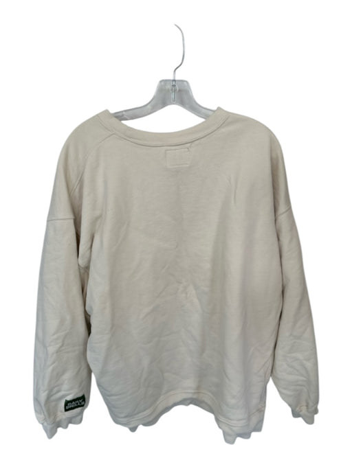 Daily Drills Size XS/S Cream Cotton Long Sleeve Crew Neck Oversize Sweatshirt Cream / XS/S