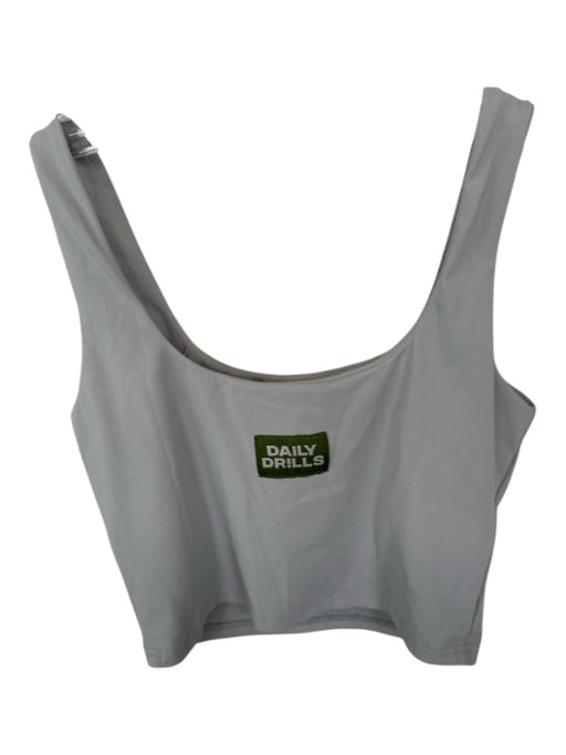 Daily Drills Size S Light Gray Nylon Blend Built in bra Cropped Athletic Top Light Gray / S