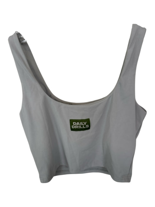 Daily Drills Size S Light Gray Nylon Blend Built in bra Cropped Athletic Top Light Gray / S
