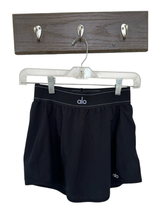 Alo Size XS Black & White Polyester Blend Waist Band Mini Athletic Skort Black & White / XS