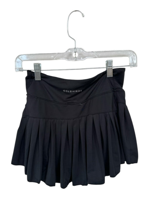 Goldhinge Size S Black Waist Band Pleated Athletic Skort Black / S