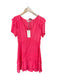 Loveshackfancy Size M Neon Pink Viscose Short Sleeve Elastic Waist Dress Neon Pink / M