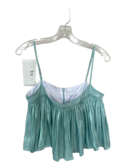 Koch Size S Aqua Polyester Spaghetti Strap Metallic Top Aqua / S