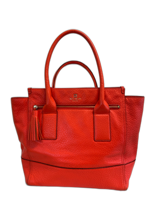 Kate Spade Orange Leather Tassel Detail Bag Orange