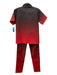 Shane Justin Size XS Red & Black Cotton Ombre Collared Button Up Slim Pant Set Red & Black / XS