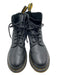 Dr Marten Shoe Size 8 Black Leather Combat Calf High Lace Up Boots Black / 8