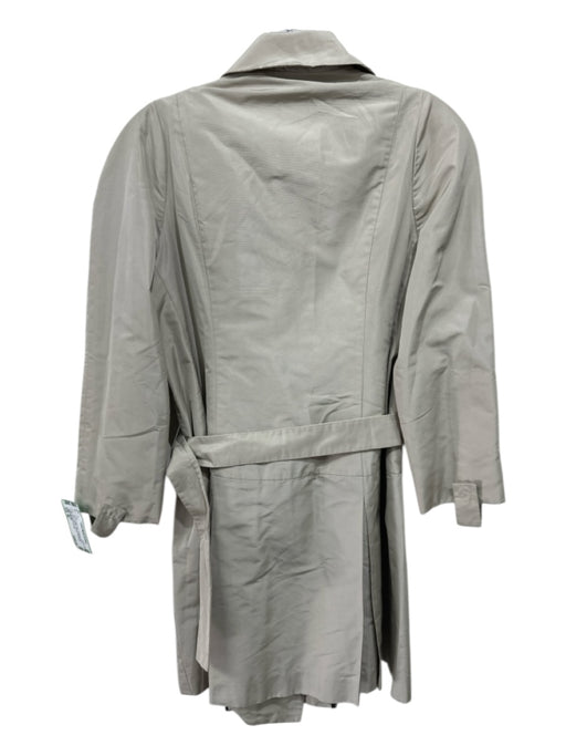 Miu Miu Size 42 Taupe Gray Polyester Blend Solid Belt Inc. Pleated Coat Taupe Gray / 42