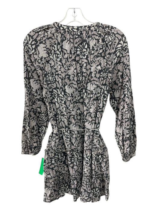 Cleobella Size S Gray & Purple Cotton Long Sleeve Floral Button Front Dress Gray & Purple / S