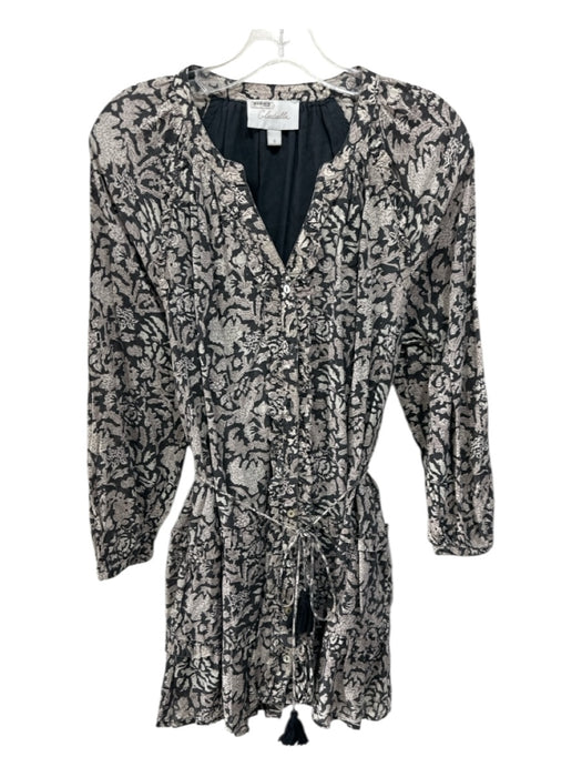 Cleobella Size S Gray & Purple Cotton Long Sleeve Floral Button Front Dress Gray & Purple / S