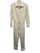 Rag & Bone Size S Ecru Cream Cotton Denim Snaps Long Sleeve Collar Jumpsuit Ecru Cream / S
