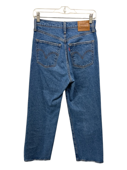 Levi Size 26 Medium Wash Cotton Denim High Rise Solid Button Fly Jeans Medium Wash / 26