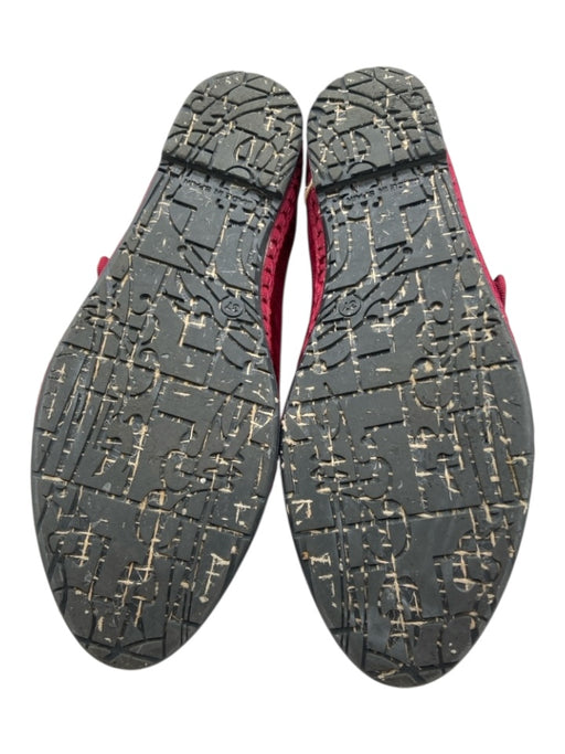 Flabelus Shoe Size 37 Burgundy Red Textile Gold Tone Hardware Velvet Flats Burgundy Red / 37