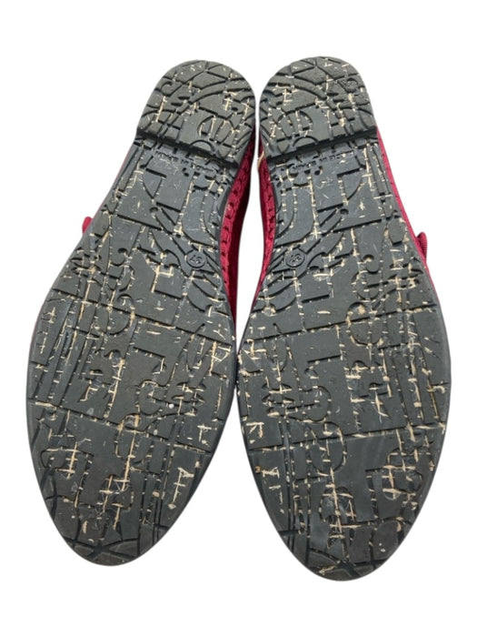 Flabelus Shoe Size 37 Burgundy Red Textile Gold Tone Hardware Velvet Flats Burgundy Red / 37