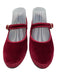 Flabelus Shoe Size 37 Burgundy Red Textile Gold Tone Hardware Velvet Flats Burgundy Red / 37