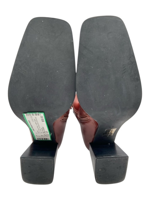 Jeffrey Campbell Shoe Size 6.5 Cognac Brown Leather Upper Solid Booties Cognac Brown / 6.5