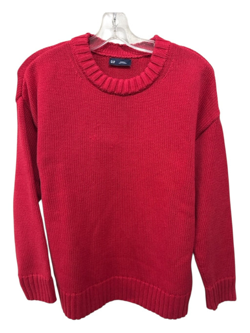 Gap Size XS Red Cotton ribbed hem Drop Shoulder Sweater Red / XS