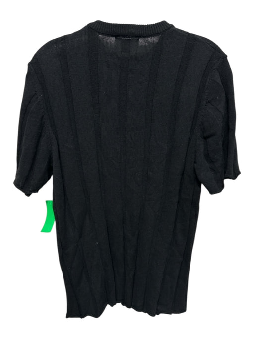 Dissh Size XS Black Missing tag Short Sleeve Ribbed Raw Edge Crew Neck Top Black / XS