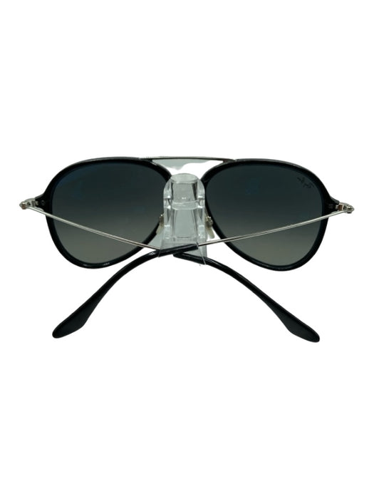 Ray Ban Black Double Bridge Silver Hardware Aviator Sunglasses Black