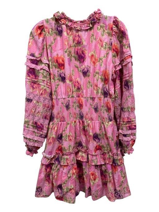 Love Shack Fancy Size S Pink, Green, Multi Cotton Smocked Waist Band Dress Pink, Green, Multi / S