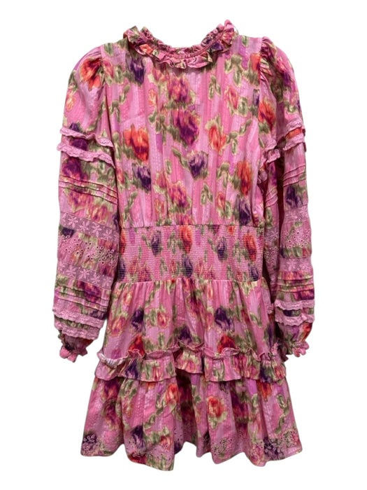 Love Shack Fancy Size S Pink, Green, Multi Cotton Smocked Waist Band Dress Pink, Green, Multi / S