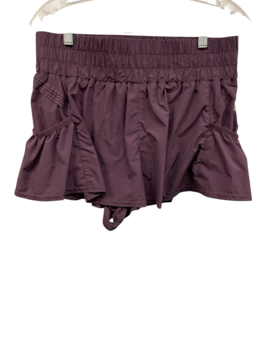 FP Movement Size Medium Dusty Purple Elastic Waist Pintuck Pockets Shorts Dusty Purple / Medium
