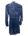 Maeve Size 2 Slate Blue Viscose Blend Velvet Collared V Neck Long Sleeve Dress Slate Blue / 2