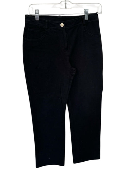 St. John Size 2 Black & Gold Cotton Blend Mid Rise Bootcut Stretch Jeans Black & Gold / 2