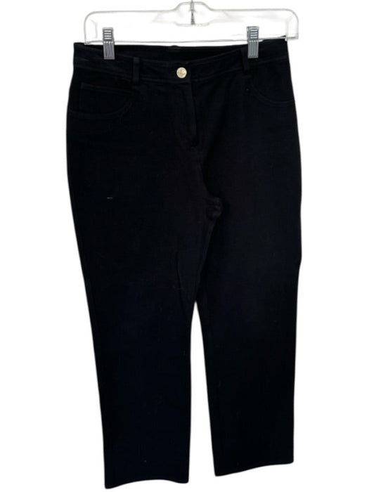 St. John Size 2 Black & Gold Cotton Blend Mid Rise Bootcut Stretch Jeans Black & Gold / 2