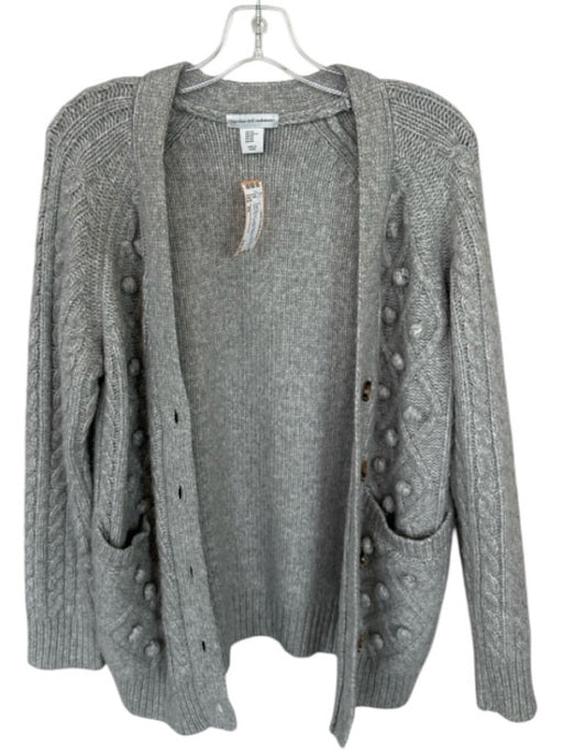 Cupcakes & Cashmere Size XS Gray Acrylic Long Sleeve Cable Knit Pom Pom Sweater Gray / XS
