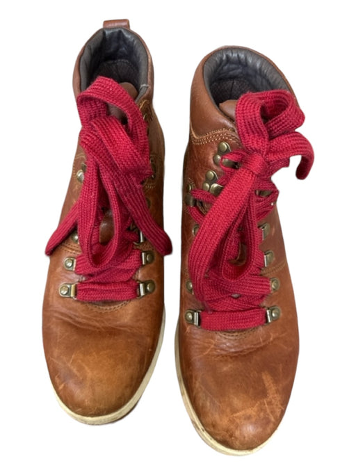 Bionica Shoe Size 6 Brown & Red Leather Lace Up Athletic Boots Brown & Red / 6