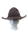 Mossant Brown Wool Felted Burnout Brim Leather Strip Strap Hat Brown / M