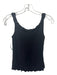 St John Couture Size P Black Wool Blend Braided Trim Sleeveless Wide Neck Top Black / P