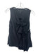 Robert Rodriguez Size 2 Black Cotton V Neck Ruffle Detail Sleeveless Top Black / 2