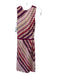 Missoni Size S Pink & Purple Wool Blend Chevron Knit Faux Wrap Sleeveless Dress Pink & Purple / S