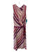 Missoni Size S Pink & Purple Wool Blend Chevron Knit Faux Wrap Sleeveless Dress Pink & Purple / S