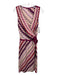 Missoni Size S Pink Print Wool & Nylon Blend chevron knit V Neck Dress Pink Print / S
