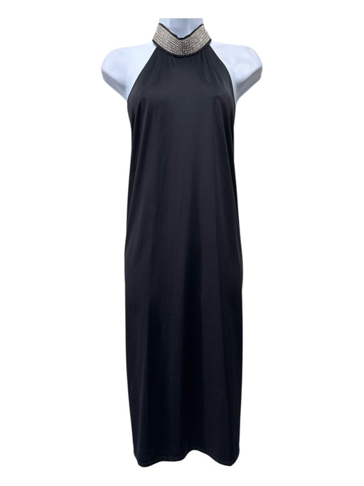 L'Atelier D' Elfi Size S Black & Rhinestone Stretch Open Back Knee Length Dress Black & Rhinestone / S