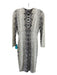 Roberto Cavalli Size 40 White & Black Polyamide Blend Metal Detail V Neck Dress White & Black / 40