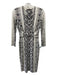 Roberto Cavalli Size 40 White & Black Polyamide Blend Metal Detail V Neck Dress White & Black / 40