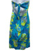 Lilly Pulitzer Size 6 Blue, Green & White Cotton Botanical Print Strapless Dress Blue, Green & White / 6