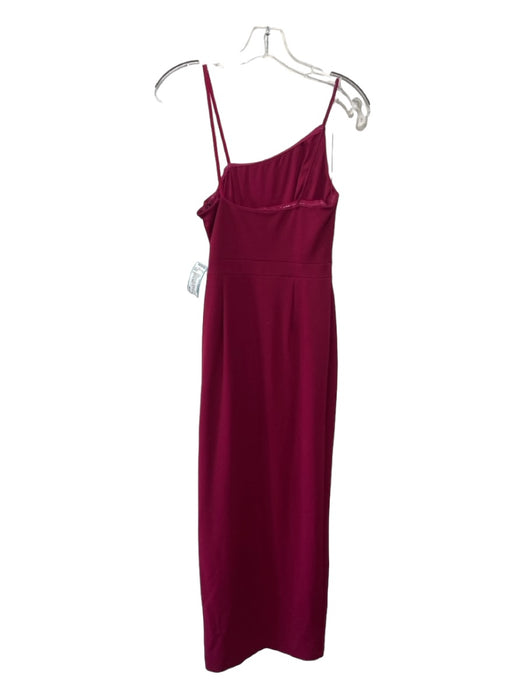 Aidan Aidan Mattox Size 0 Maroon Red Polyester One Shoulder Sleeveless Gown Maroon Red / 0