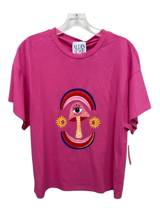 Alden Adair Size Est S Hot pink Cotton Blend T Shirt Mushroom Eye Sun Top Hot pink / Est S