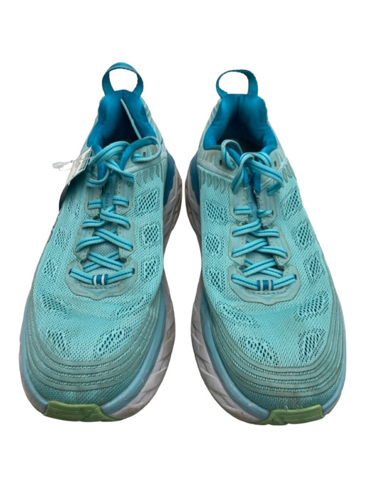 Hoka Shoe Size 8 Teal Blue Synthetic Lace Up Chunky Sole Perforated Sneakers Teal Blue / 8