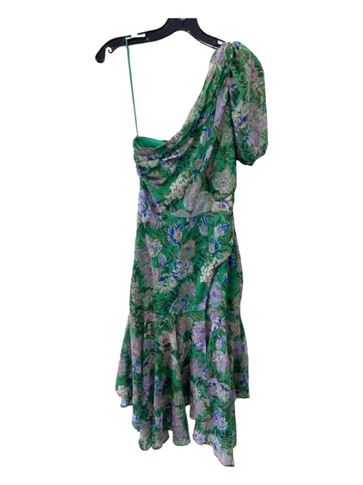 ASTR The Label Size S Green Blue Pink Polyester Floral One Shoulder Dress Green Blue Pink / S