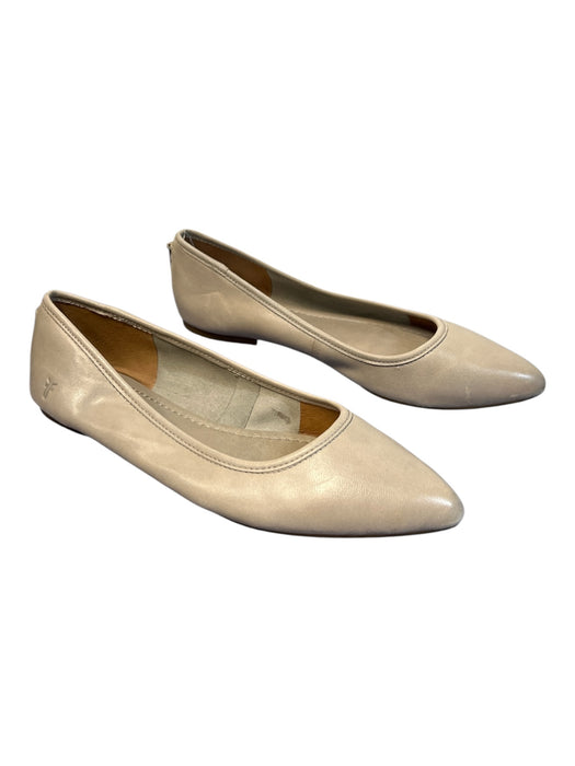 Frye Shoe Size 8.5 Light Gray Leather Pointed Toe Flat Slip On Shoes Light Gray / 8.5
