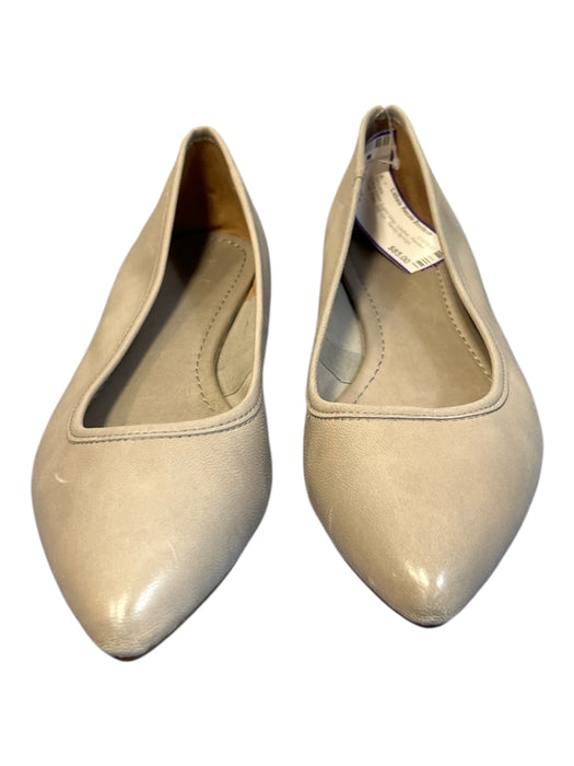 Frye Shoe Size 8.5 Light Gray Leather Pointed Toe Flat Slip On Shoes Light Gray / 8.5