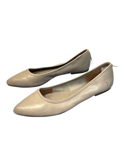 Frye Shoe Size 8.5 Light Gray Leather Pointed Toe Flat Slip On Shoes Light Gray / 8.5